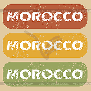 Vintage Morocco stamp set - vector clip art