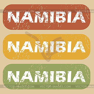 Vintage Namibia stamp set - vector clip art
