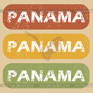 Vintage Panama stamp set - vector clipart