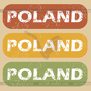 Урожай Польша штамп набор - цветной векторный клипарт