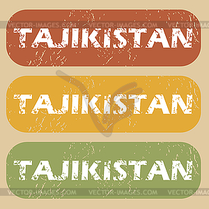 Vintage Tajikistan stamp set - vector image