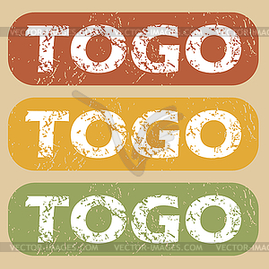 Vintage Togo stamp set - vector clip art