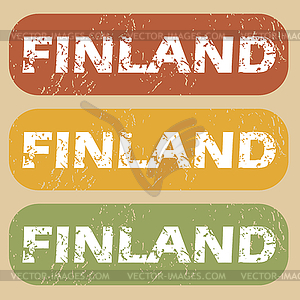 Vintage Finland stamp set - vector clipart