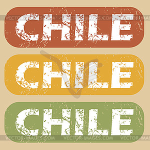 Vintage Chile stamp set - vector image