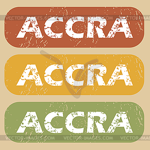 Vintage Accra stamp set - vector clipart