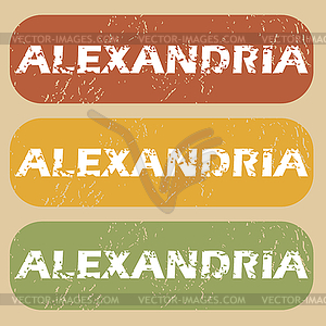 Vintage Alexandria stamp set - vector clip art