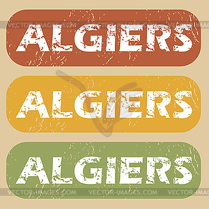 Vintage Algiers stamp set - vector image