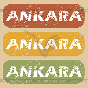 Vintage Ankara stamp set - vector clipart