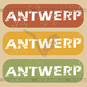 Vintage Antwerp stamp set - royalty-free vector clipart