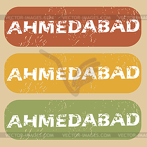 Vintage Ahmedabad stamp set - vector clipart