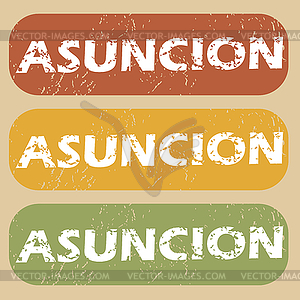 Vintage Asuncion stamp set - vector clipart