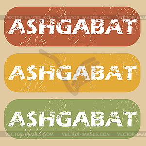 Vintage Ashgabat stamp set - vector clipart / vector image