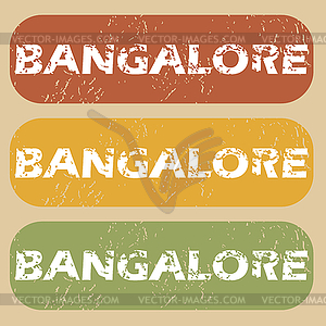 Vintage Bangalore stamp set - vector clip art