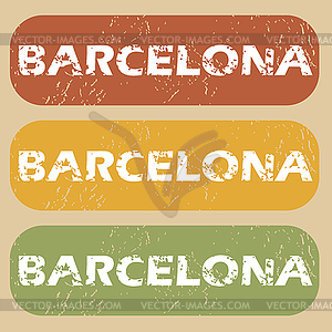 Vintage Barcelona stamp set - vector clipart