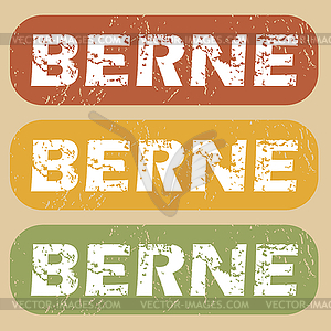 Vintage Berne stamp set - vector clipart