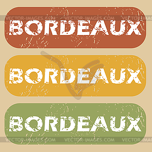 Vintage Bordeaux stamp set - vector clipart