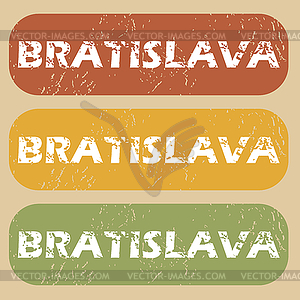 Урожай Братислава штамп набор - векторизованное изображение