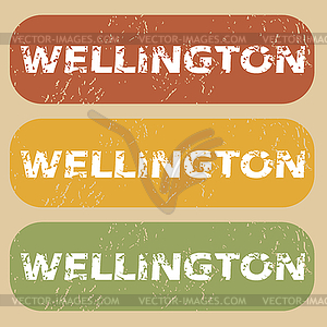 Vintage Wellington stamp set - vector image