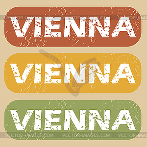 Vintage Vienna stamp set - vector clipart