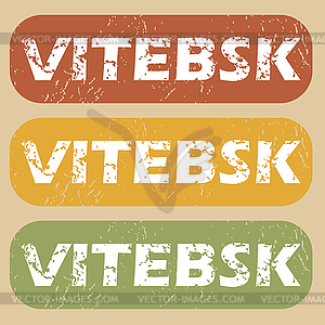 Vintage Vitebsk stamp set - color vector clipart