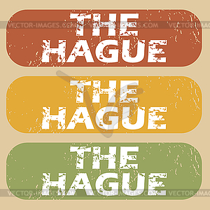 Vintage Hague stamp set - vector clip art