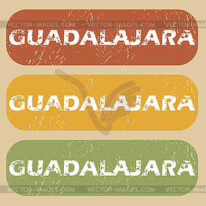 Vintage Guadalajara stamp set - vector clipart