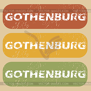 Vintage Gothenburg stamp set - vector image