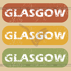 Vintage Glasgow stamp set - vector image