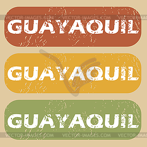 Vintage Guayaquil stamp set - vector image