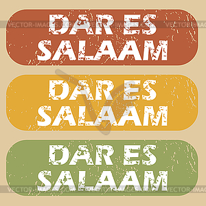 Vintage Dar Es Salaam stamps - vector clipart