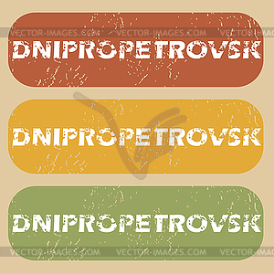 Vintage Dnipropetrovsk stamp set - vector image