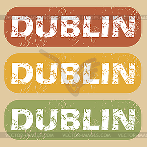 Vintage Dublin stamp set - vector clipart