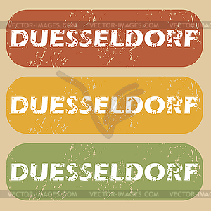 Vintage Duesseldorf stamp set - vector image