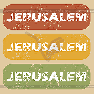 Vintage Jerusalem stamp set - royalty-free vector clipart