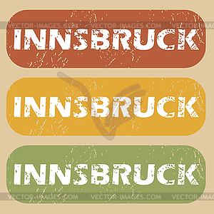 Vintage Innsbruck stamp set - vector clipart