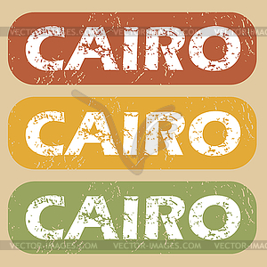 Vintage Cairo stamp set - vector clip art