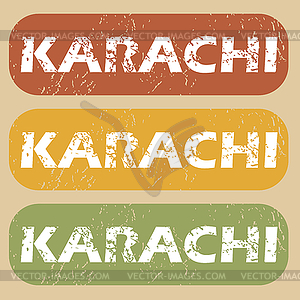Урожай Карачи штамп набор - векторный графический клипарт