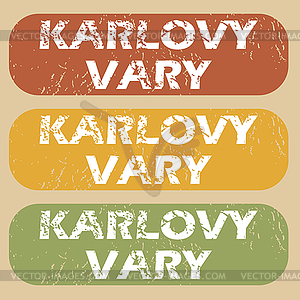 Vintage Karlovy Vary stamp set - vector clip art