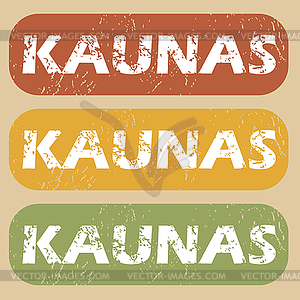 Vintage Kaunas stamp set - royalty-free vector clipart