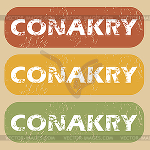 Vintage Conakry stamp set - vector clipart