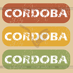 Vintage Cordoba stamp set - vector image