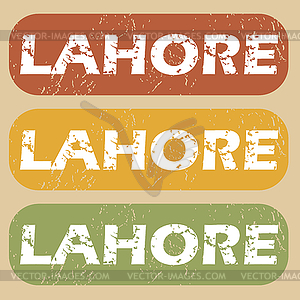 Vintage Lahore stamp set - vector clip art