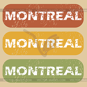 Vintage Montreal stamp set - vector image