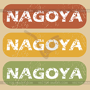 Vintage Nagoya stamp set - vector clip art