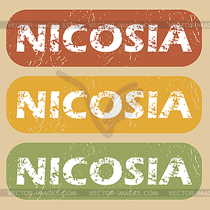 Vintage Nicosia stamp set - vector clipart / vector image