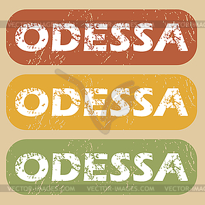 Vintage Odessa stamp set - vector image