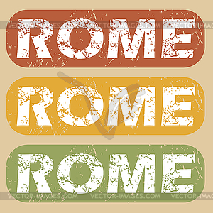 Vintage Rome stamp set - vector image