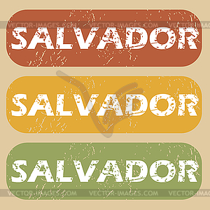 Урожай Сальвадор штамп набор - векторизованное изображение
