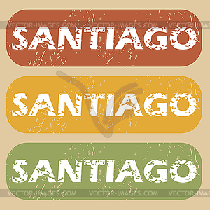 Vintage Santiago stamp set - vector clipart