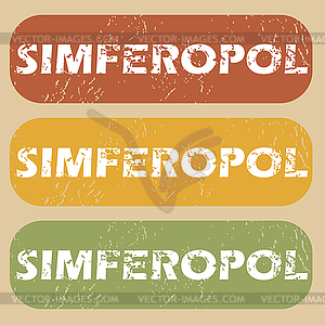 Vintage Simferopol stamp set - vector image